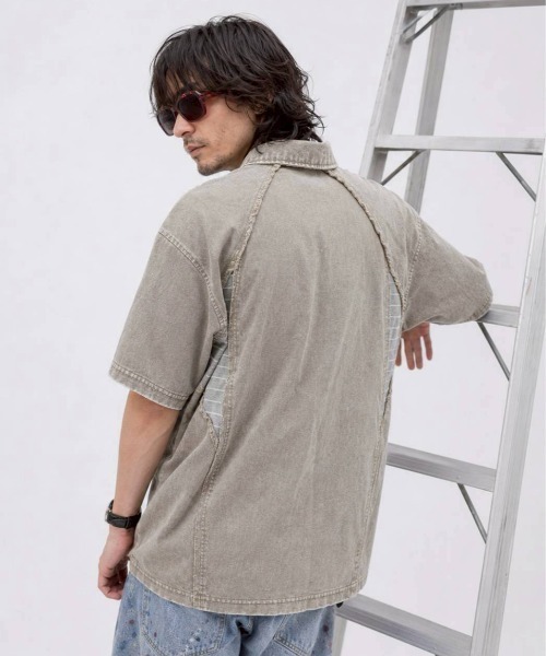 KAMINARI_TOKIO(カミナリトキオ)の「切替ヴィンテージポロTシャツ(Tシャツ/カットソー・レディース・ベージュ/ブラック・FREE)」の5枚目の写真