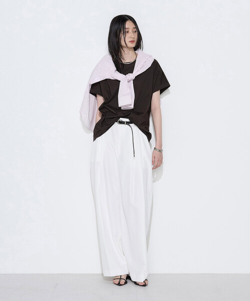 Gabardine K.T(ギャバジンケーティー)の「〔 +サイズ 〕 プレーティング天竺 ゆったりプルオーバー(Tシャツ/カットソー・レディース・ミント・13号)」の18枚目の写真