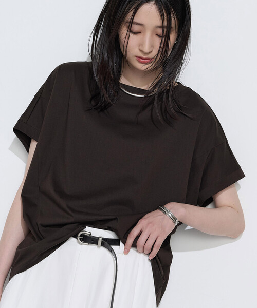 Gabardine K.T(ギャバジンケーティー)の「〔 +サイズ 〕 プレーティング天竺 ゆったりプルオーバー(Tシャツ/カットソー・レディース・ミント・13号)」の20枚目の写真