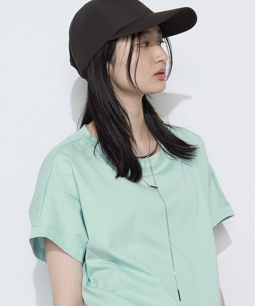 Gabardine K.T(ギャバジンケーティー)の「〔 +サイズ 〕 プレーティング天竺 ゆったりプルオーバー(Tシャツ/カットソー・レディース・ミント・13号)」の5枚目の写真
