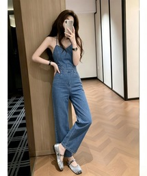 デニムキャミオールインワン