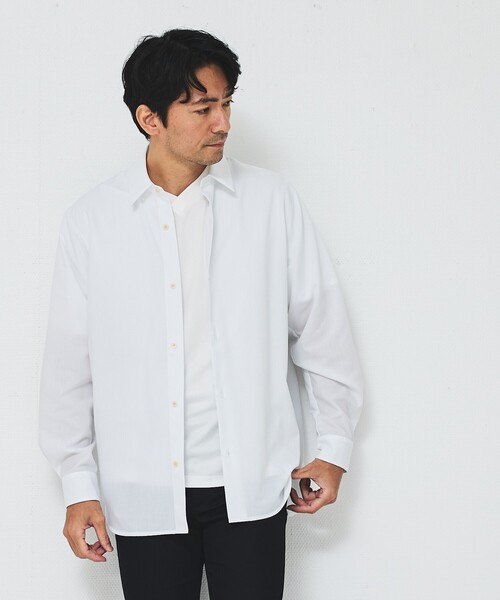 ABAHOUSE GRAY(アバハウスグレイ)の「TR レギュラーカラー シャツ(シャツ/ブラウス・メンズ・ブラック/ベージュ/ブラウン/ブルー/ホワイト・48/50/46)」の16枚目の写真