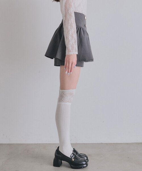 OLIVE des OLIVE(オリーブデオリーブ)の「ウエストボタンフレアスカート(スカート・レディース・ブラック/チャコールグレー/チェック・FREE)」の11枚目の写真
