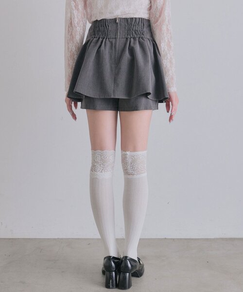 OLIVE des OLIVE(オリーブデオリーブ)の「ウエストボタンフレアスカート(スカート・レディース・ブラック/チャコールグレー/チェック・FREE)」の12枚目の写真