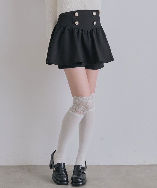 OLIVE des OLIVE(オリーブデオリーブ)の「ウエストボタンフレアスカート(スカート・レディース・ブラック/チャコールグレー/チェック・FREE)」の19枚目の写真