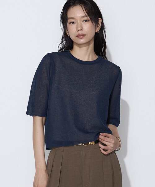 COMME CA(コムサ)の「ポリエステルラミー プルオーバーニット(ニット/セーター・レディース・ネイビー/ブラウン/ベージュ系その他/ラベンダー・9号)」の3枚目の写真