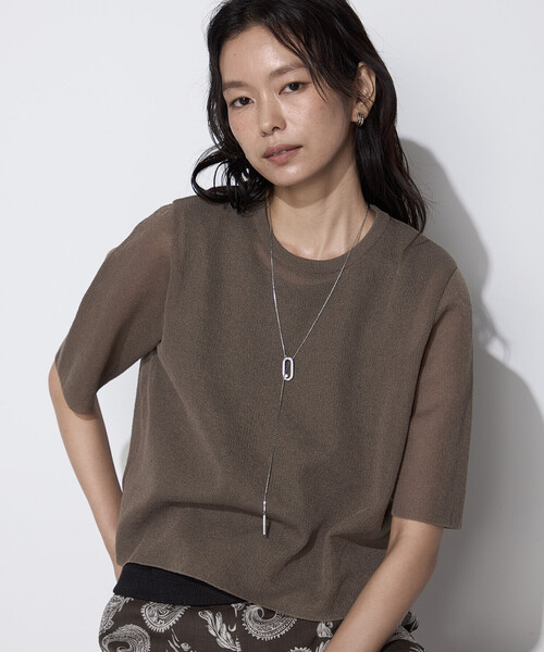 COMME CA(コムサ)の「ポリエステルラミー プルオーバーニット(ニット/セーター・レディース・ネイビー/ブラウン/ベージュ系その他/ラベンダー・9号)」の12枚目の写真