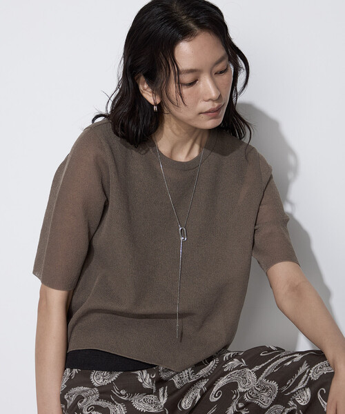 COMME CA(コムサ)の「ポリエステルラミー プルオーバーニット(ニット/セーター・レディース・ネイビー/ブラウン/ベージュ系その他/ラベンダー・9号)」の11枚目の写真