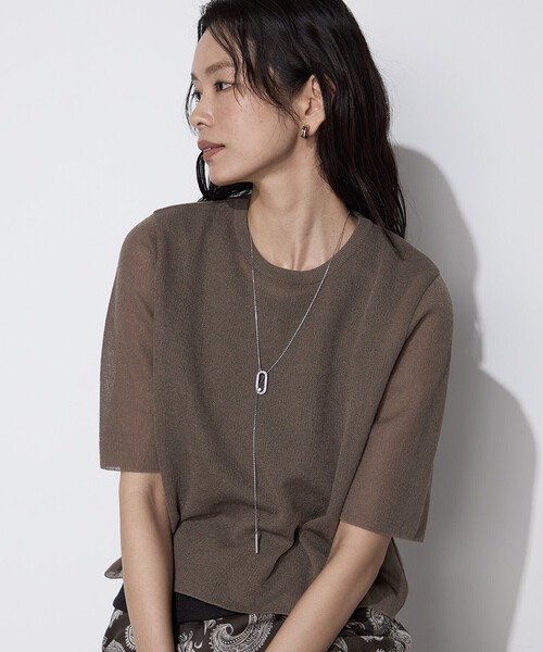 COMME CA(コムサ)の「ポリエステルラミー プルオーバーニット(ニット/セーター・レディース・ネイビー/ブラウン/ベージュ系その他/ラベンダー・9号)」の10枚目の写真