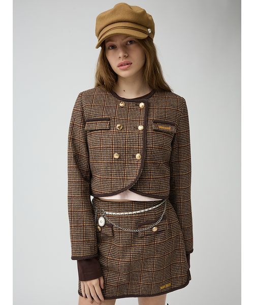LILY BROWN(リリーブラウン)の「【LILY BROWN×MARY QUANT】ダブルボタンジャケット(ノーカラージャケット・レディース・ブラック/ブラウン/オフホワイト・F)」の8枚目の写真