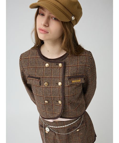 LILY BROWN(リリーブラウン)の「【LILY BROWN×MARY QUANT】ダブルボタンジャケット(ノーカラージャケット・レディース・ブラック/ブラウン/オフホワイト・F)」の11枚目の写真