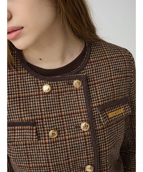 LILY BROWN(リリーブラウン)の「【LILY BROWN×MARY QUANT】ダブルボタンジャケット(ノーカラージャケット・レディース・ブラック/ブラウン/オフホワイト・F)」の13枚目の写真