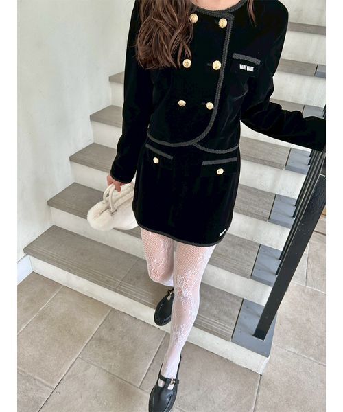 LILY BROWN(リリーブラウン)の「【LILY BROWN×MARY QUANT】ダブルボタンジャケット(ノーカラージャケット・レディース・ブラック/ブラウン/オフホワイト・F)」の17枚目の写真
