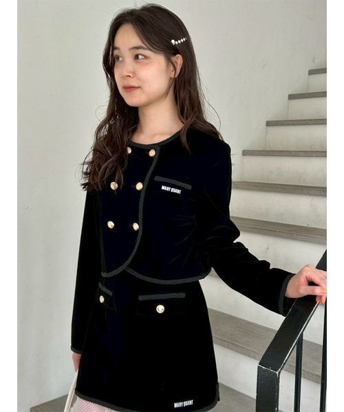 LILY BROWN(リリーブラウン)の「【LILY BROWN×MARY QUANT】ダブルボタンジャケット(ノーカラージャケット・レディース・ブラック/ブラウン/オフホワイト・F)」の18枚目の写真