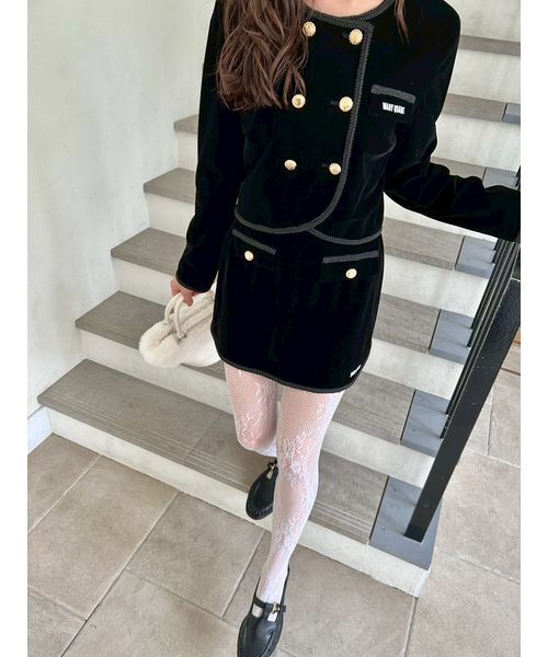 LILY BROWN(リリーブラウン)の「【LILY BROWN×MARY QUANT】ダブルボタンジャケット(ノーカラージャケット・レディース・ブラック/ブラウン/オフホワイト・F)」の20枚目の写真