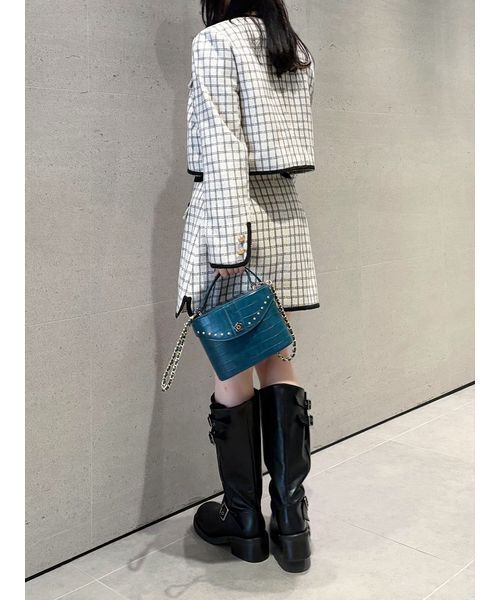LILY BROWN(リリーブラウン)の「【LILY BROWN×MARY QUANT】ダブルボタンジャケット(ノーカラージャケット・レディース・ブラック/ブラウン/オフホワイト・F)」の22枚目の写真