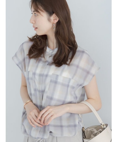 Te chichi(テチチ)の「【イージーケア/通気性/マシンウォッシャブル】チェックドロストシャツ(シャツ/ブラウス・レディース・ブラック/ネイビー/グレー・F)」の1枚目の写真