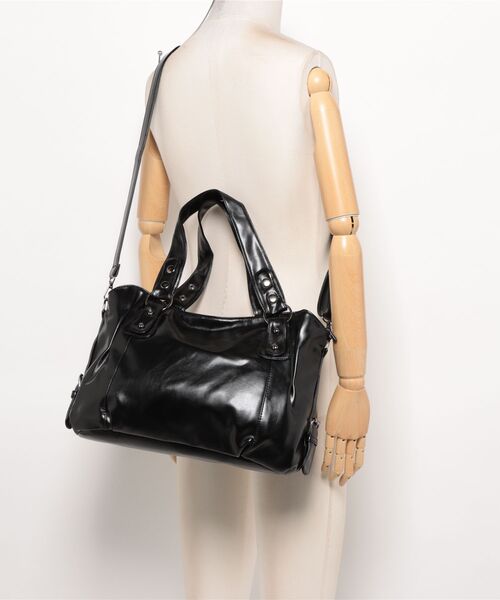 apres jour(アプレジュール)の「【apresjour ×ARIAZ】スクエアショルダーバッグ(ハンドバッグ・レディース・ダークブラウン/ブラック・FREE)」の9枚目の写真