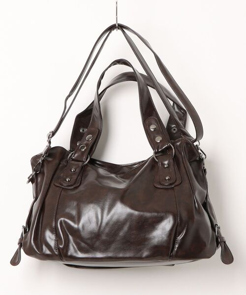 apres jour(アプレジュール)の「【apresjour ×ARIAZ】スクエアショルダーバッグ(ハンドバッグ・レディース・ダークブラウン/ブラック・FREE)」の5枚目の写真