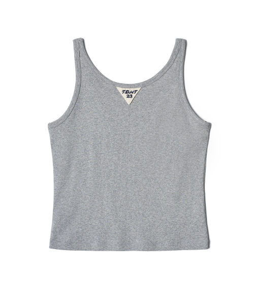 TTUDEMENT（トュードメント）の「50s EMBROIDERED SLEEVELESS T-SHIRT_MELANGE GREY（Tシャツ/カットソー・レディース・その他・SMALL/MEDIUM）」の4枚目の写真