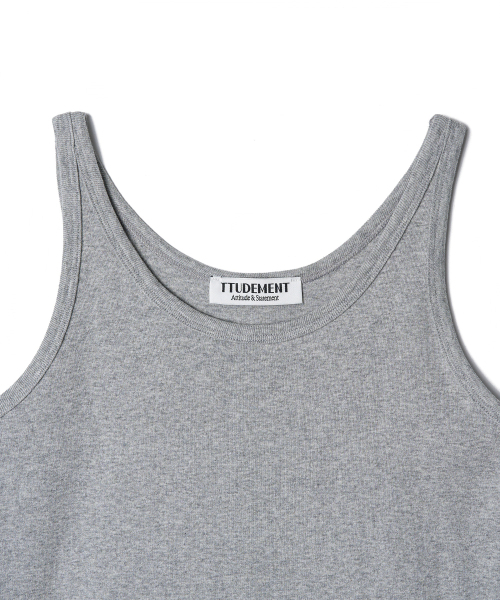 TTUDEMENT（トュードメント）の「50s EMBROIDERED SLEEVELESS T-SHIRT_MELANGE GREY（Tシャツ/カットソー・レディース・その他・SMALL/MEDIUM）」の5枚目の写真