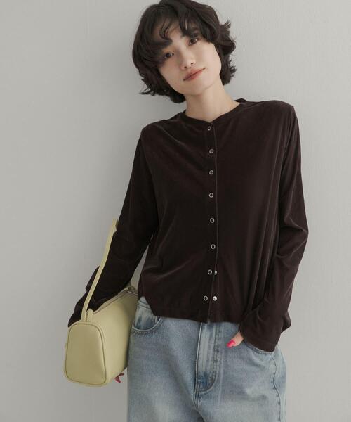URBAN RESEARCH DOORS(アーバンリサーチドアーズ)の「シアーベロアカーディガン(カーディガン/ボレロ・レディース・ブラック/ブラウン・FREE)」の13枚目の写真