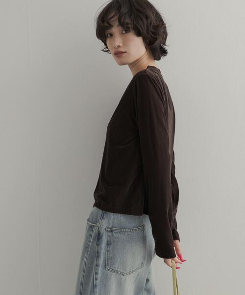 URBAN RESEARCH DOORS(アーバンリサーチドアーズ)の「シアーベロアカーディガン(カーディガン/ボレロ・レディース・ブラック/ブラウン・FREE)」の15枚目の写真