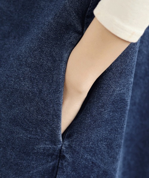 ONEP STAR(ワンピスター)の「デニムVネックワイドサロペット(サロペット/オーバーオール・レディース・ブルー・LARGE/X-LARGE)」の3枚目の写真