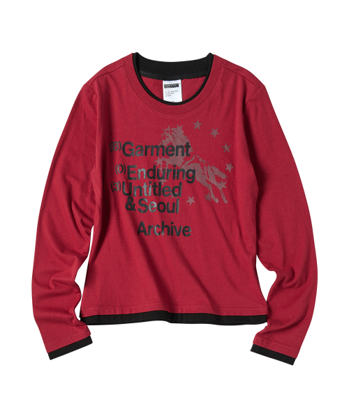 UNTITLED SEOUL(アンタイトル ソウル)の「アーカイブユニコーンレイヤードロングスリーブバーガンディ(Tシャツ/カットソー・レディース・その他・LARGE/MEDIUM/SMALL)」の3枚目の写真