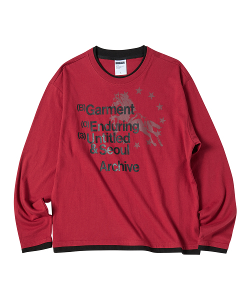 UNTITLED SEOUL(アンタイトル ソウル)の「アーカイブユニコーンレイヤードロングスリーブバーガンディ(Tシャツ/カットソー・レディース・その他・LARGE/MEDIUM/SMALL)」の2枚目の写真