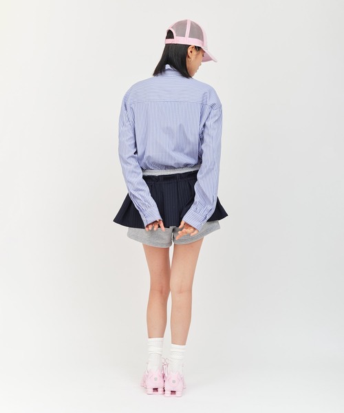 atmos pink(アトモスピンク)の「atmos pink Neck-Tie Stripe Shirt / アトモス ピンク ネクタイ ストライプ シャツ(シャツ/ブラウス・レディース・ブラウン/ブルー・FREE)」の9枚目の写真