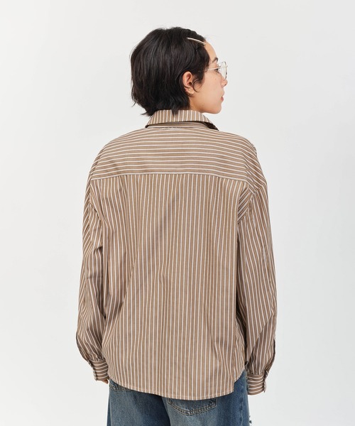 atmos pink(アトモスピンク)の「atmos pink Neck-Tie Stripe Shirt / アトモス ピンク ネクタイ ストライプ シャツ(シャツ/ブラウス・レディース・ブラウン/ブルー・FREE)」の18枚目の写真