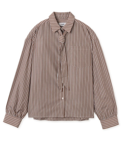 atmos pink(アトモスピンク)の「atmos pink Neck-Tie Stripe Shirt / アトモス ピンク ネクタイ ストライプ シャツ(シャツ/ブラウス・レディース・ブラウン/ブルー・FREE)」の13枚目の写真