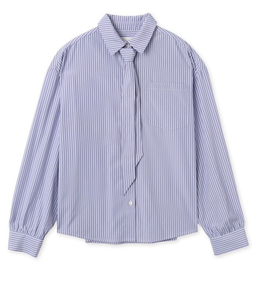 atmos pink(アトモスピンク)の「atmos pink Neck-Tie Stripe Shirt / アトモス ピンク ネクタイ ストライプ シャツ(シャツ/ブラウス・レディース・ブラウン/ブルー・FREE)」の4枚目の写真