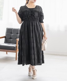 フロントリボンプリーツワンピース