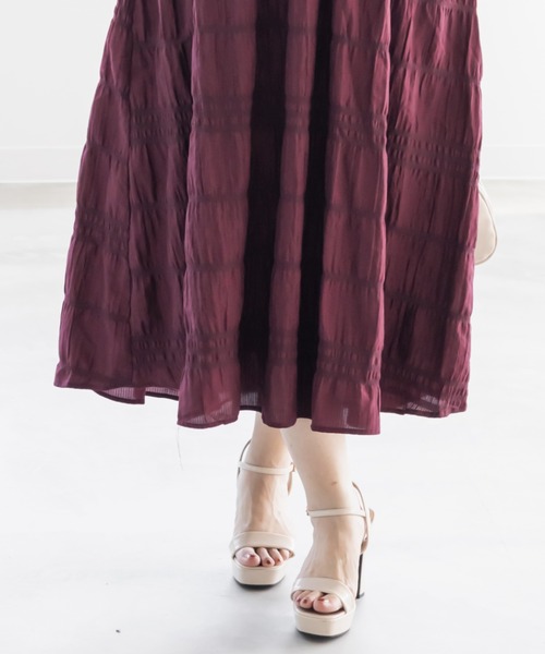 CLETTE(クレット)の「フロントリボンプリーツワンピース(ワンピース・レディース・ブラック/グレー/ワイン・LL/3L/4L)」の15枚目の写真