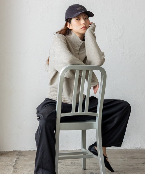 VitaFelice(ヴィータフェリーチェ)の「ハイネックボタンニットトップス(ニット/セーター・レディース・ベージュ系/グレー系/ブラック系/ブラウン系・FREE)」の9枚目の写真