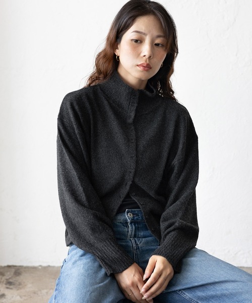 VitaFelice(ヴィータフェリーチェ)の「ハイネックボタンニットトップス(ニット/セーター・レディース・ベージュ系/グレー系/ブラック系/ブラウン系・FREE)」の12枚目の写真