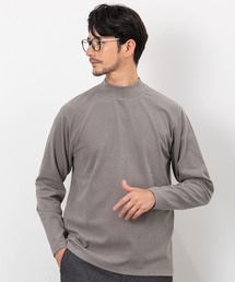 【KAITEKI】暖か起毛ストレッチ モックネック長袖Tシャツ