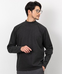 【KAITEKI】暖か起毛ストレッチ モックネック長袖Tシャツ
