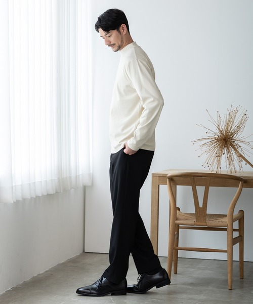 BTZ TOKYO(ビーティーゼットトウキョウ)の「【KAITEKI】暖か起毛ストレッチ モックネック長袖Tシャツ(Tシャツ/カットソー・メンズ・ネイビー/ブラック/チャコールグレー/オフホワイト・LL/S/M/3L/L)」の7枚目の写真