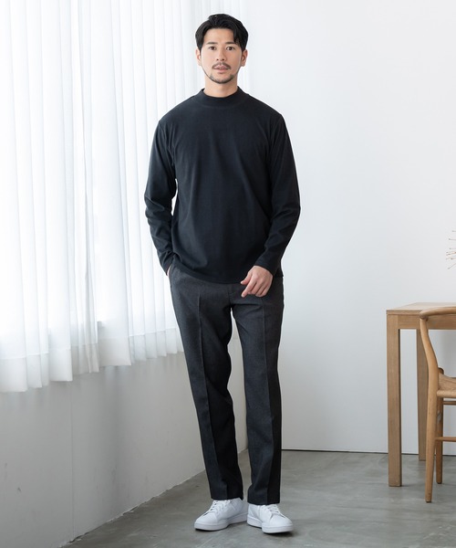 BTZ TOKYO(ビーティーゼットトウキョウ)の「【KAITEKI】暖か起毛ストレッチ モックネック長袖Tシャツ(Tシャツ/カットソー・メンズ・ネイビー/ブラック/チャコールグレー/オフホワイト・LL/S/M/3L/L)」の14枚目の写真