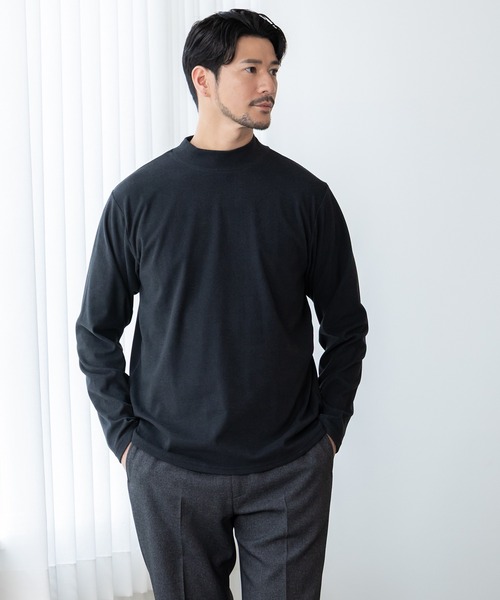 BTZ TOKYO(ビーティーゼットトウキョウ)の「【KAITEKI】暖か起毛ストレッチ モックネック長袖Tシャツ(Tシャツ/カットソー・メンズ・ネイビー/ブラック/チャコールグレー/オフホワイト・LL/S/M/3L/L)」の15枚目の写真