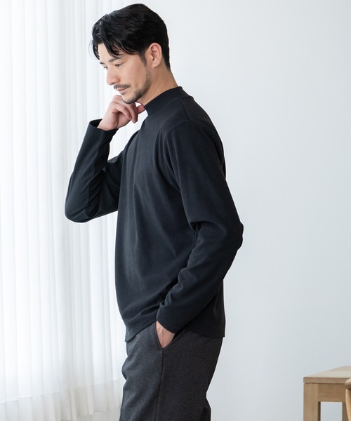 BTZ TOKYO(ビーティーゼットトウキョウ)の「【KAITEKI】暖か起毛ストレッチ モックネック長袖Tシャツ(Tシャツ/カットソー・メンズ・ネイビー/ブラック/チャコールグレー/オフホワイト・LL/S/M/3L/L)」の17枚目の写真