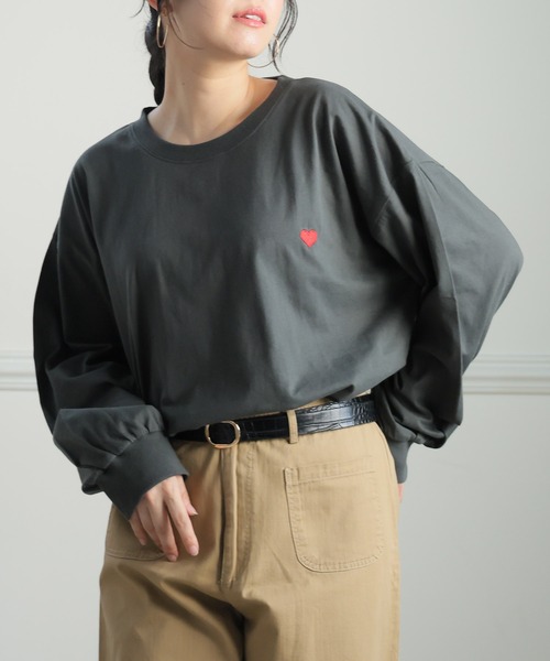 A HAPPY MARILYN(アハッピーマリリン)の「【選べる4デザイン×4サイズ】 綿100% 満点 ロング Tシャツ(Tシャツ/カットソー・レディース・ホワイト系3/ブラック系2/ブラック系4/ホワイト系4/ブラック系1/ブラック系3/グレー系1/ホワイト系1/グレー系2・L~LL/3L~4L/5L~6L/7L~8L)」の8枚目の写真