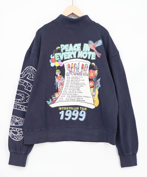 ScoLar(スカラー)の「163624:スカラーピース柄 ピグメント染めカーディガン(Tシャツ/カットソー・レディース・チャコールグレー/ネイビー/ブラウン・M)」の1枚目の写真