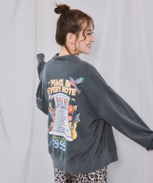 163624:スカラーピース柄 ピグメント染めカーディガン