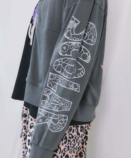 ScoLar(スカラー)の「163624:スカラーピース柄 ピグメント染めカーディガン(Tシャツ/カットソー・レディース・チャコールグレー/ネイビー/ブラウン・M)」の11枚目の写真