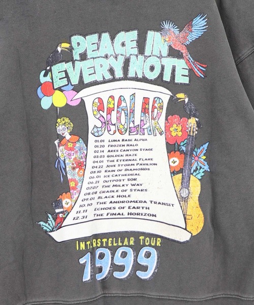 ScoLar(スカラー)の「163624:スカラーピース柄 ピグメント染めカーディガン(Tシャツ/カットソー・レディース・チャコールグレー/ネイビー/ブラウン・M)」の4枚目の写真