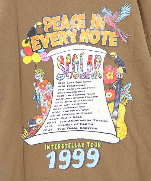 ScoLar(スカラー)の「163624:スカラーピース柄 ピグメント染めカーディガン(Tシャツ/カットソー・レディース・チャコールグレー/ネイビー/ブラウン・M)」の8枚目の写真